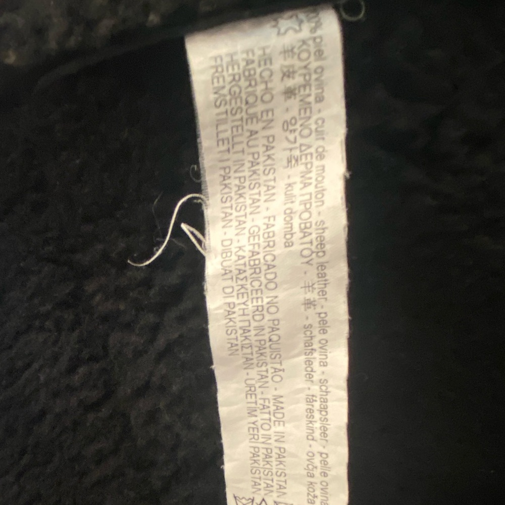 Zara Black Leather Shearling Jacket - Picture 5 of 6